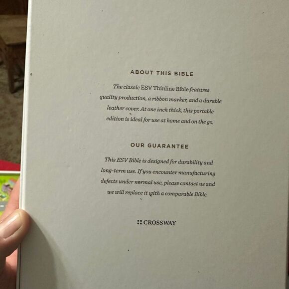 Thinline Bible, Red Letter leather strappy ESV Bible - Picture 4 of 5